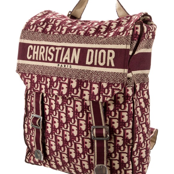 Dior Oblique Diorcamp Fabric BackPack Burgundy - Picture 2 of 11